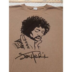 Vintage Jimi Hendrix Flocked Image t shirt Mens 2XL